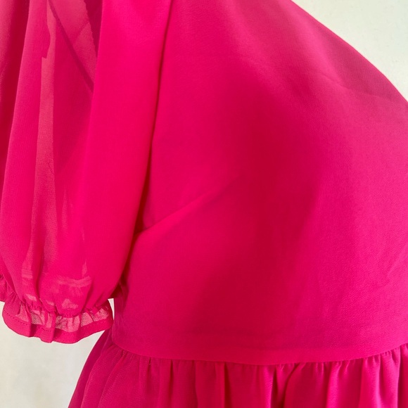 Bright Pink Peplum Blouse - Picture 3 of 5